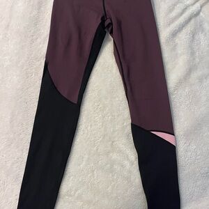 ZYIA Color-Blocked Purple and Black Leggings